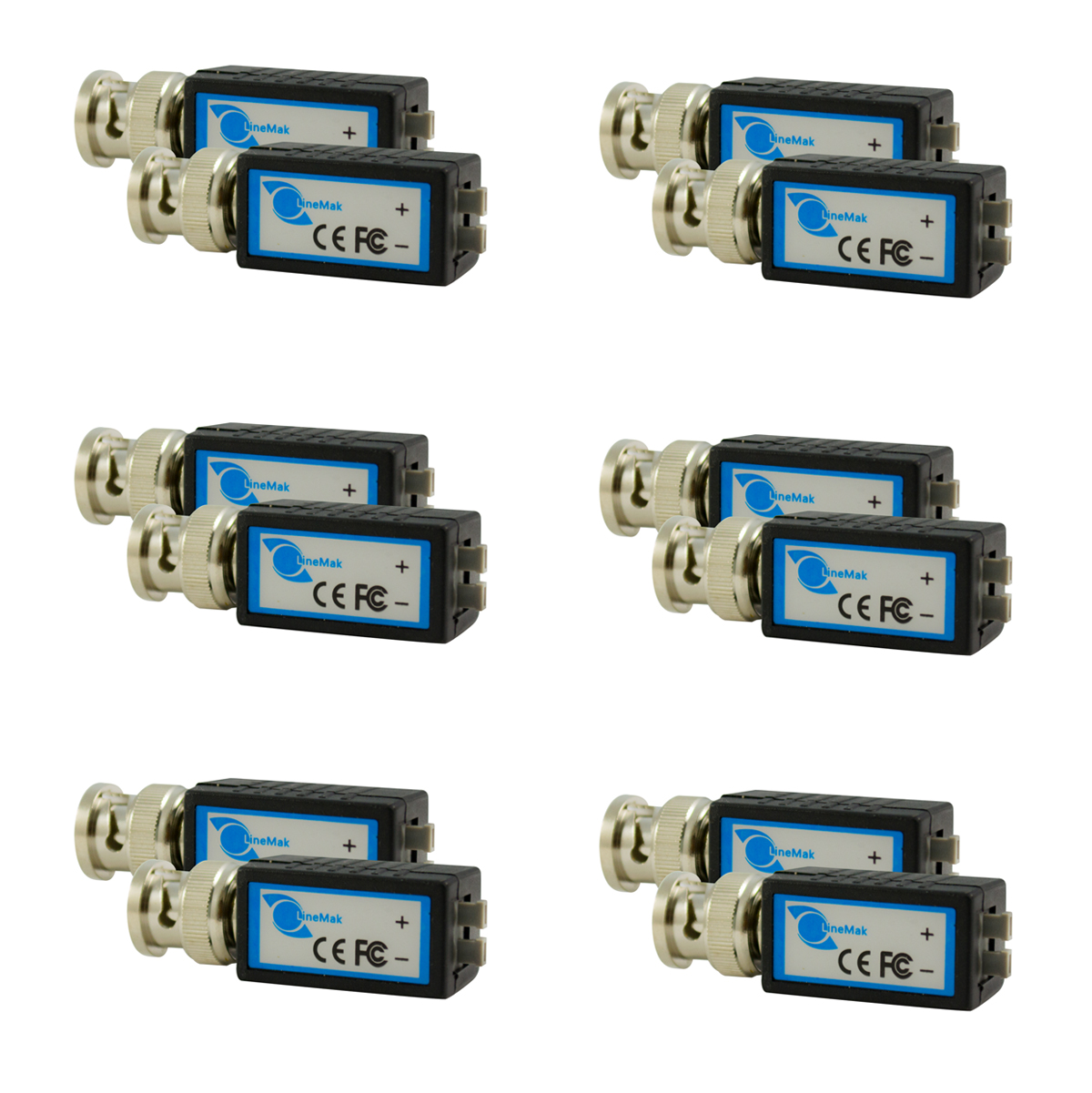 1 Channel passive Video balun 2000ft, Contains 6 Pairs (12 Pcs)