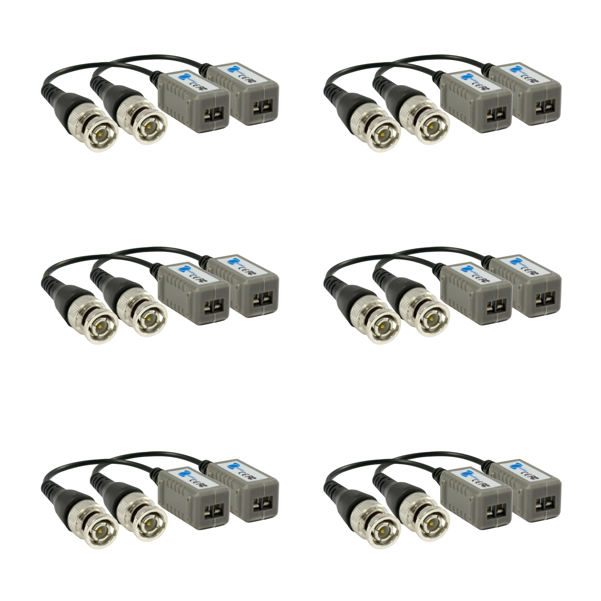 1 Channel passive Video balun 2000ft. Contains 6 Pairs (12 Pcs)