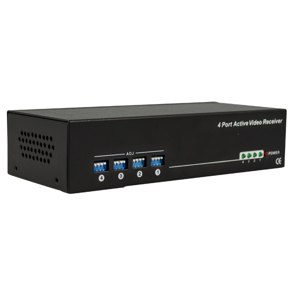 4 Channel Video Balun active receiver, with RJ45 connector  3937ft, co