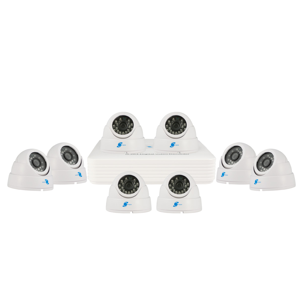 Kit 8 cameras, HDIS CMOS Sensor, 900TVL, H264/G711A, D1/CIF, Pentaplex