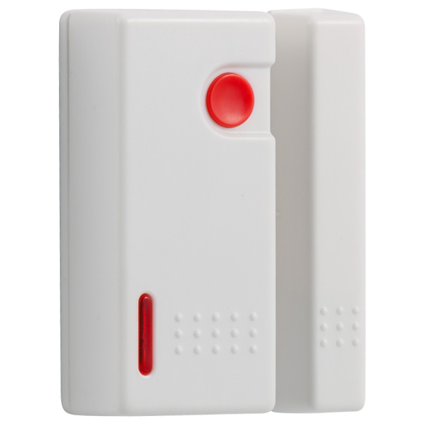 Wireless magnetic contact for doors with panic button