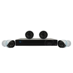 Kit of 4 cameras, CMOS Sensor, 24 LEDs, 65ft IR, 4-Ch NVR, H264, 720P