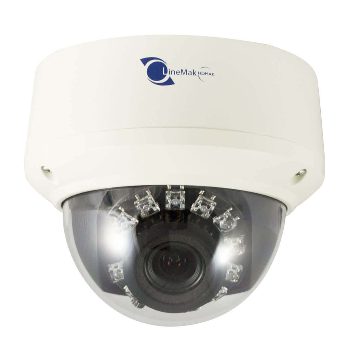 Camara domo IP, Sensor Sony CCD 1/2.8, 2Mp, 12 LEDs, 10m~15m IR, PoE